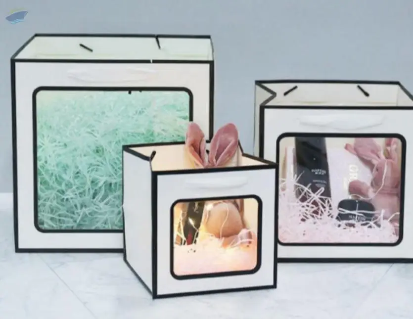Flower Carry Paper Bag With Window