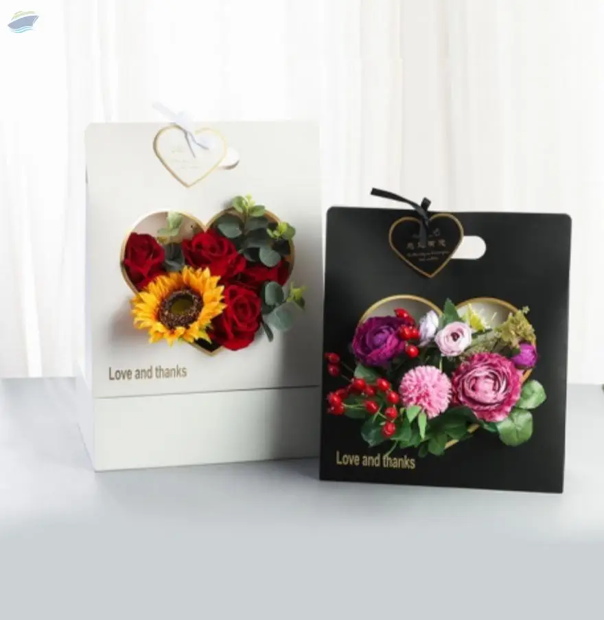 Flower Bag With Window In Heart Style