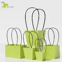 Flower Paper Bag With Handle, Various  Colors