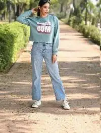 Women Sweatshirt With Bubblegum Text