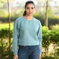 Women Crop Sweatshirt (aqua)