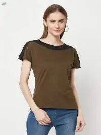 Olive Boat Neck T-shirt