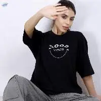 Black Oversize Printed Unisex T-shirt