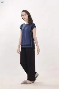 Navy Blue Side Slit Co-Ord Set