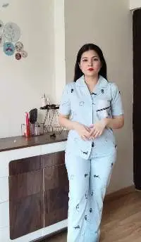 Collar Half Sleeve Night Suit