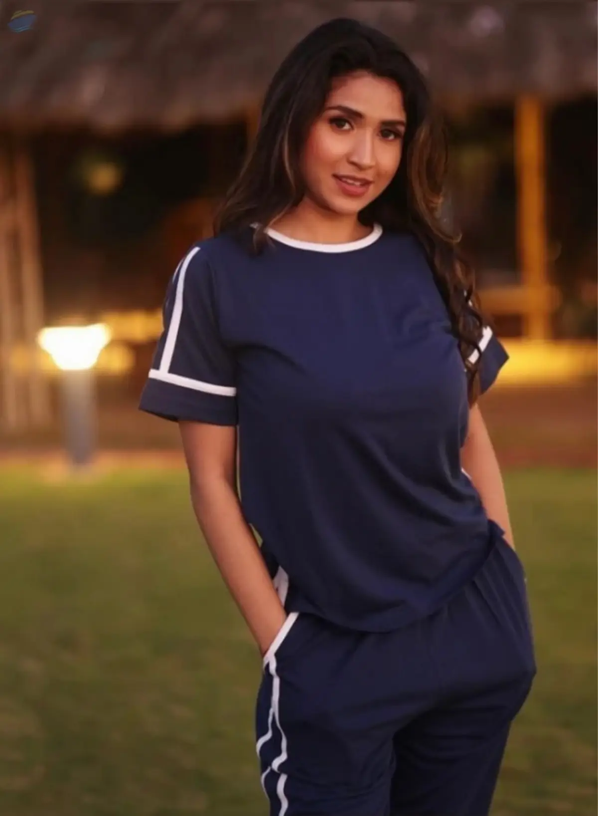 white Twin Striped Top & Pajama Set