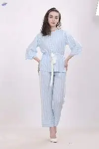 Ladies night wear with satin detailing