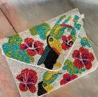 Beaded Clutch, Beaded Purse, Summer Bags