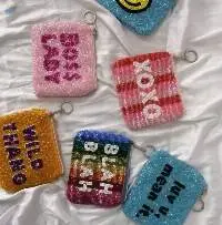 Beaded Coin Purse, Beaded Pouch, Beaded Clutch