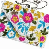 Beaded Clutch/ Floral Beaded Purse