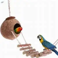 Coconut Shell Bird Hide Nest Hut House Cage