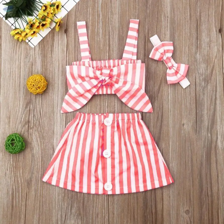 Baby Girls Kids Strap Print Dresses