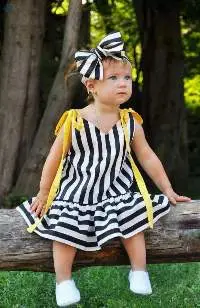 Baby Girls Kids Strap Print Dresses