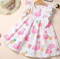 Baby Girls Kids Strap Print Dresses