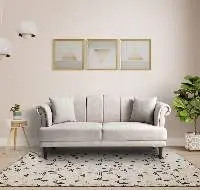 DHE 3 Seater Sofa (Fabric, Beige)