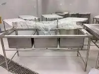 SUS Industrial Kitchen Triple Sink Bowl