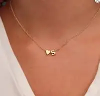 Fashion Tiny Heart Initial Necklace