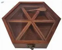 Hexagon Spice Box 6 Pocket