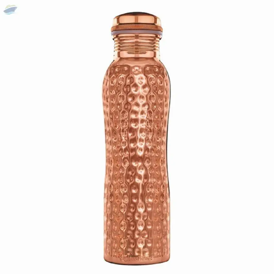 Oxy Hammered Copper Bottle, 1000ml, Set of 1