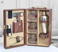 Portable Travel Bar Set With 3 Glasses