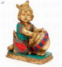 Brass Lord Krishna Idol For Home Decor