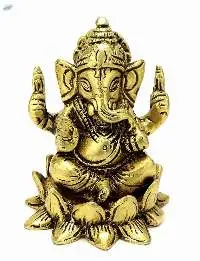 Brass Ganesh on Lotus Showpiece