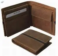 Genuine Leather RFID Blocking Wallet  Brown