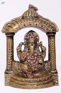 Ganesh ji Darbar Religious Temple Brass Idol