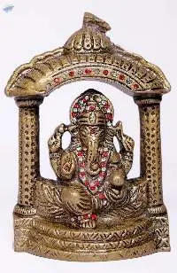 Ganesh ji Darbar Religious Temple Brass Idol