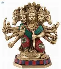 Brass Panchmukhi Hanuman Idol