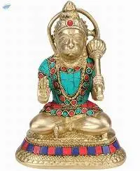 Brass Hanuman Ji Murti in Blessing Posture