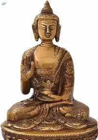 Healing Pose Brass Buddha Decor Showpiece