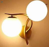 Gold Finish 2 Doom Glass Light