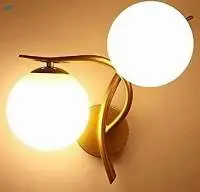 Gold Finish 2 Doom Glass Light