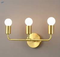 3-Light Gold Brass Wall Sconce Light