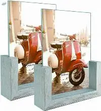 Picture Frame Set of 2, Glass Photo Frames