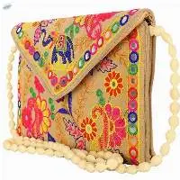 Rajasthani Crossbody Side Bag with Handle(Cream)