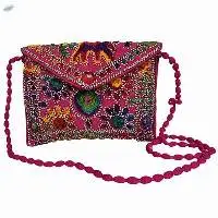 Handmade Rajasthani Embroidered Bags (Pink)