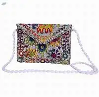 Handmade Rajasthani Embroidered Bags (White)