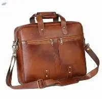 Brown Leather Bags, Size: 18 Inches