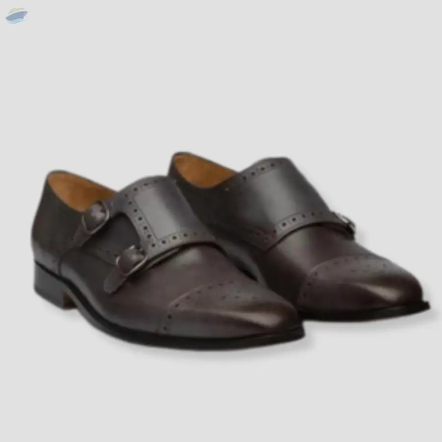 Grey Captoe Monk Strap