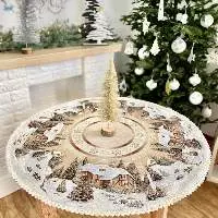 Tapestry Tablecloth With Lace