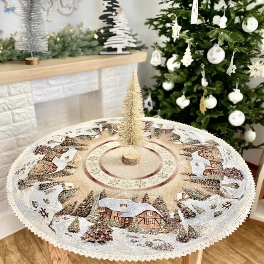 Tapestry Tablecloth With Lace