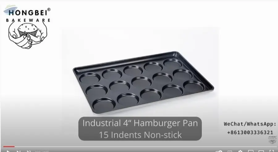 Industrial 4 inch Hamburger Pan 15 Indents