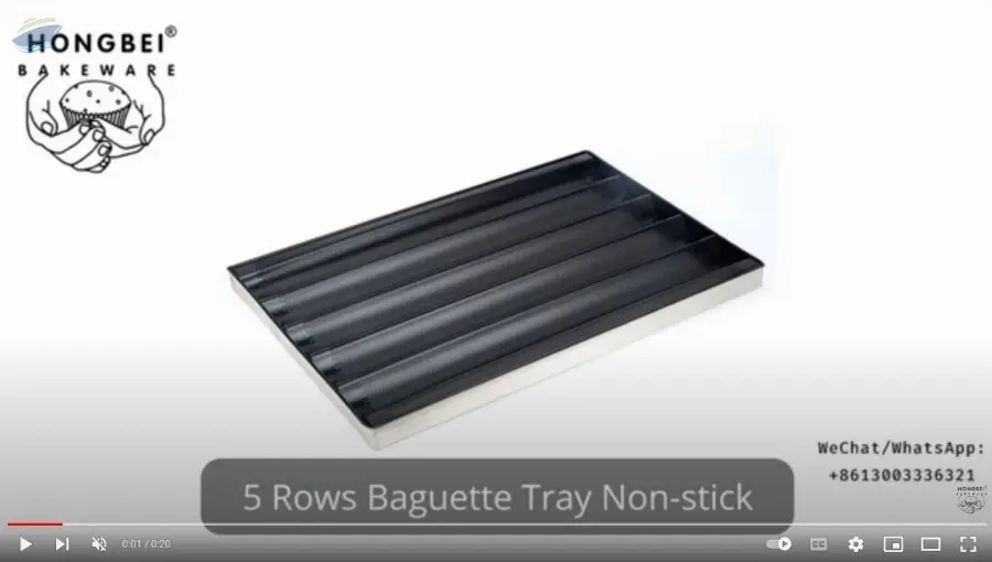 5 Row Baguette Tray Non-stick PTFE Aluminum