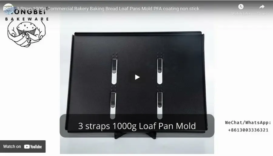 3-Strap Bakery Baking Bread Loaf Pans coating