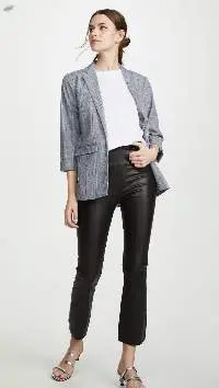 Bootleg French Stretch Leather Pants