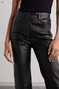 Female Sheepskin Fit Waist Stretch Leather Pants