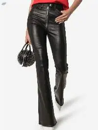 Tall Waist Stretch Tight Ladies Leather Pants