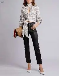 Women's Sheepskin Tight Straight Leather Pants